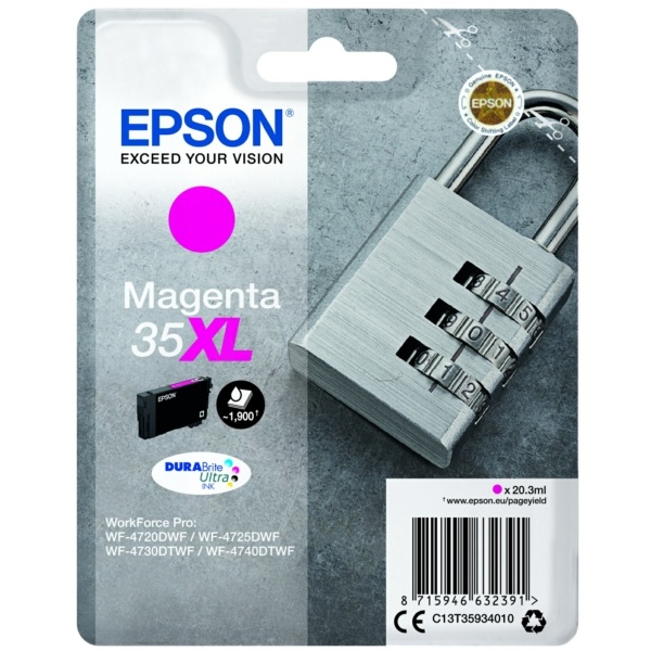 Epson C13T35934010/35XL Tintenpatrone magenta High-Capacity, 1.900 Seiten 20,3ml