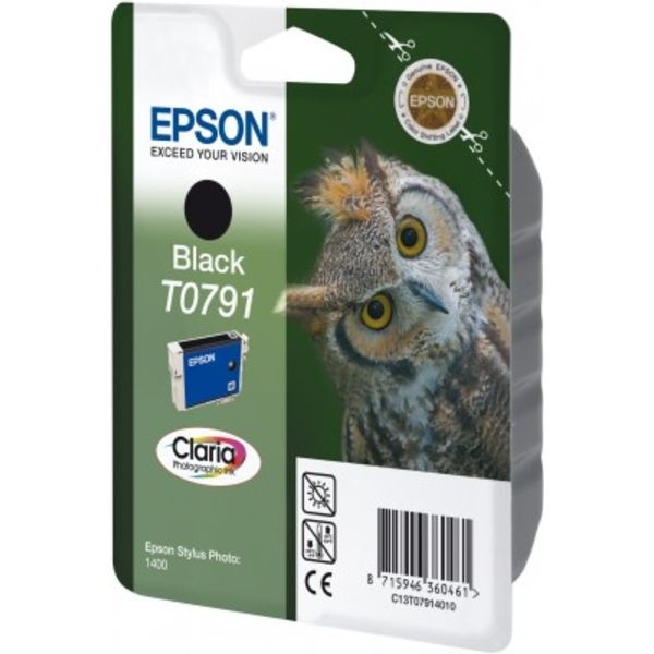 Epson C13T07914010/T0791 Tintenpatrone schwarz, 470 Seiten ISO/IEC 24711 11ml