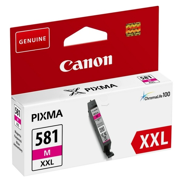 Canon 1996C001/CLI-581MXXL Tintenpatrone magenta extra High-Capacity, 760 Seiten ISO/IEC 19752 367 Fotos 11.7ml