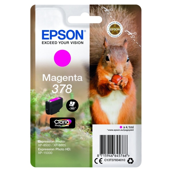 Epson C13T37834010/378 Tintenpatrone magenta, 360 Seiten 4,1ml