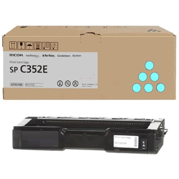 Ricoh 407384/TYPE SP352E Toner-Kit cyan, 6.000 Seiten ISO/IEC 19752