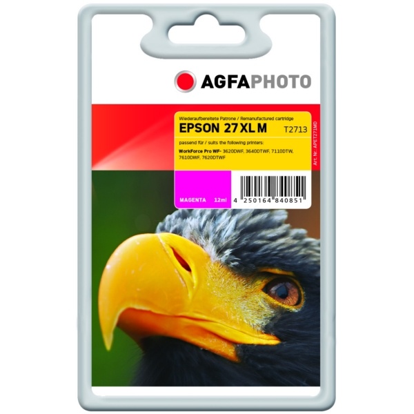 AgfaPhoto APET271MD Tintenpatrone magenta, 1.100 Seiten 12ml (ersetzt Epson 27XL)