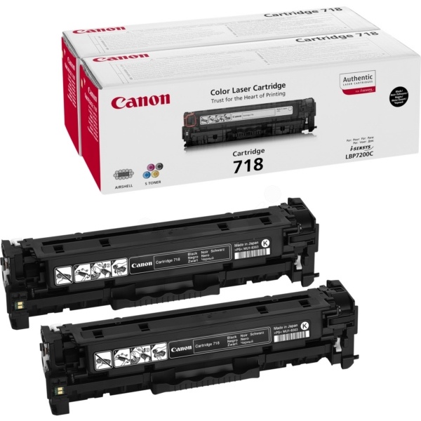 Canon 2662B005/718BKVP Tonerkartusche schwarz Doppelpack, 2x3.400 Seiten/5% VE=2