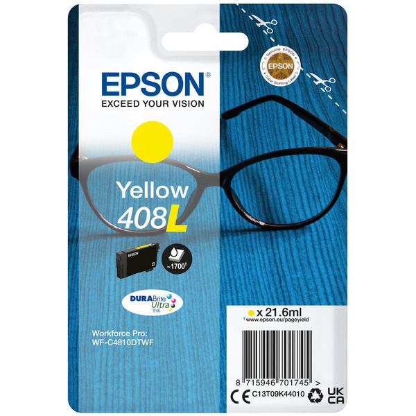 Epson C13T09K44010/408L Tintenpatrone gelb High-Capacity, 1.700 Seiten 21,6ml