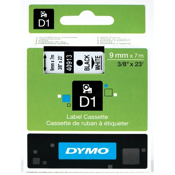 Dymo 40913/S0720680 DirectLabel-Etiketten schwarz auf weiss 9mm x 7m