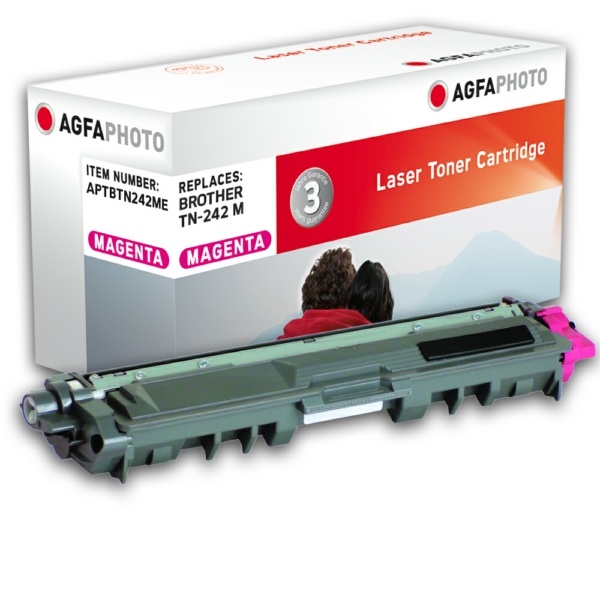 AgfaPhoto APTBTN242ME Toner-Kit magenta, 1.400 Seiten 35 Gramm (ersetzt Brother TN242M)