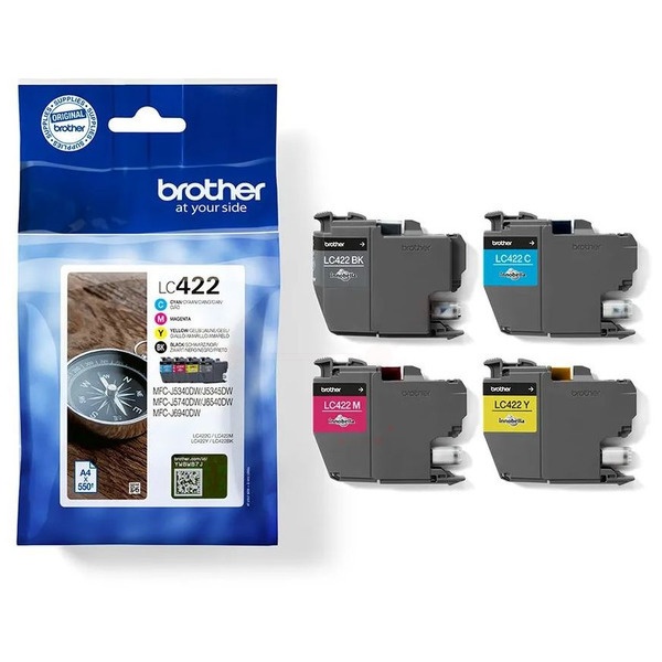 Brother LC-422VAL Tintenpatrone MultiPack Bk,C,M,Y, 4x550 Seiten VE=4