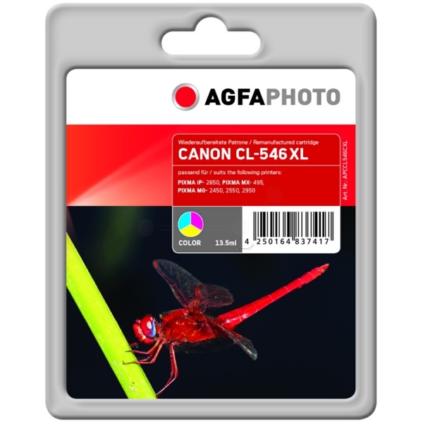 AgfaPhoto APCCL546CXL Druckkopfpatrone color, 300 Seiten 13,5ml (ersetzt Canon CL-546XL)