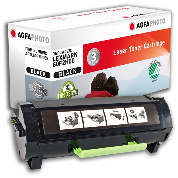 AgfaPhoto APTL60F2H00E Toner-Kit schwarz, 10.000 Seiten 275 Gramm (ersetzt Lexmark 602H)