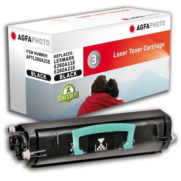 AgfaPhoto APTL260A21E Toner-Kit, 3.500 Seiten 126 Gramm (ersetzt Lexmark E260A21E)