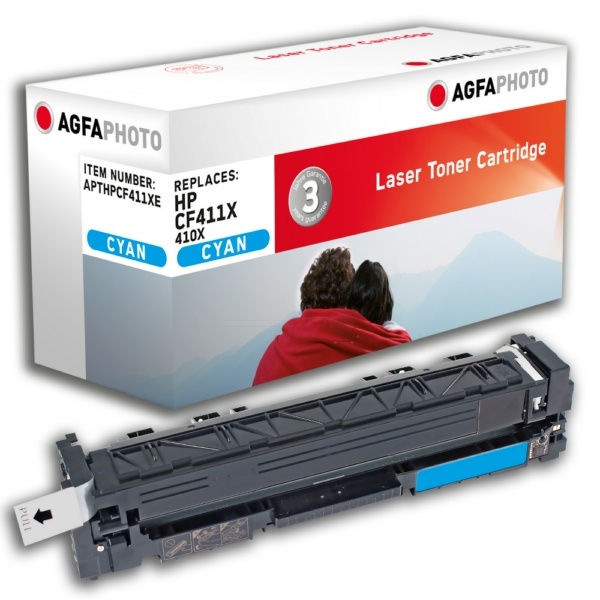 AgfaPhoto APTHPCF411XE Tonerkartusche cyan, 5.000 Seiten 109 Gramm (ersetzt HP 410X/CF411X)