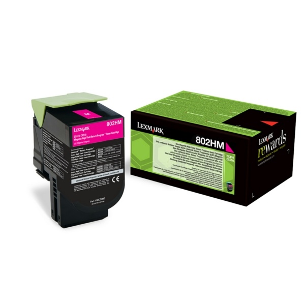 Lexmark 80C2HM0/802HM Toner-Kit magenta return program, 3.000 Seiten ISO/IEC 19798