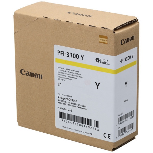 Canon 6436C001/PFI-3300Y Tintenpatrone gelb 330ml