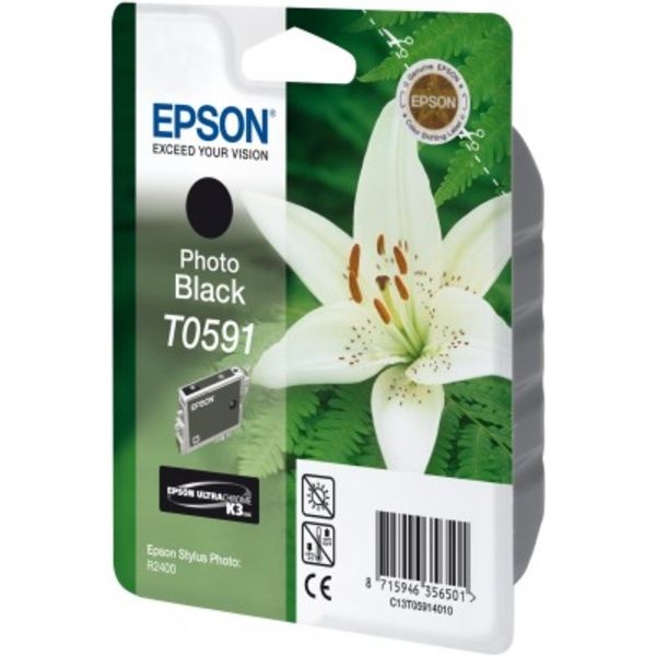 Epson C13T05914010/T0591 Tintenpatrone schwarz foto, 640 Seiten 13ml