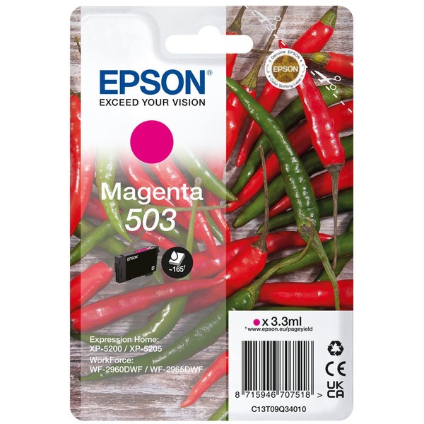 Epson C13T09Q34010/503 Tintenpatrone magenta, 165 Seiten 3,3ml