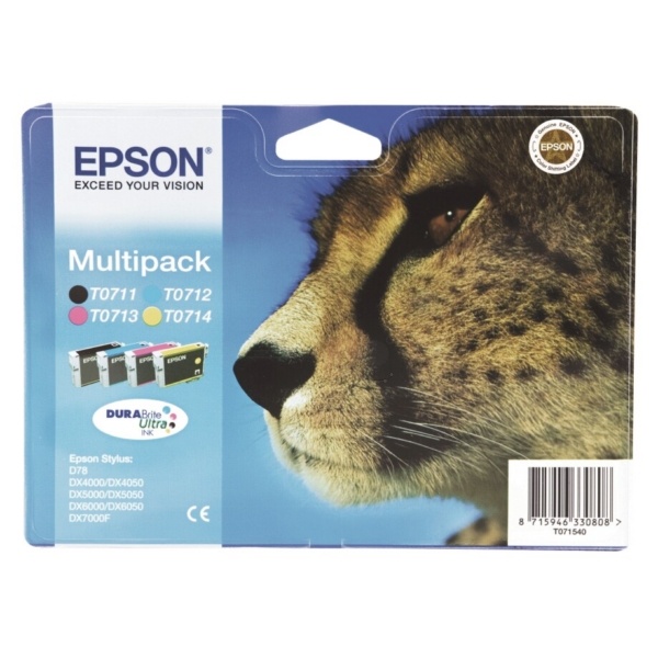 Epson C13T07154012/T0715 Tintenpatrone MultiPack Bk,C,M,Y 7,4ml+3x5,5ml VE=4