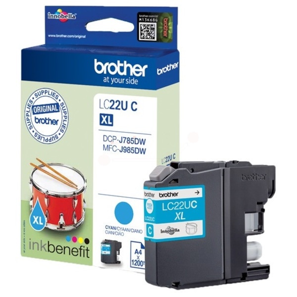 Brother LC-22UC Tintenpatrone cyan XL, 1.200 Seiten ISO/IEC 24711