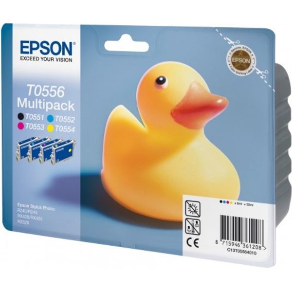 Epson C13T05564010/T0556 Tintenpatrone MultiPack Bk,C,M,Y, 4x290 Seiten ISO/IEC 24711 4x8ml VE=4