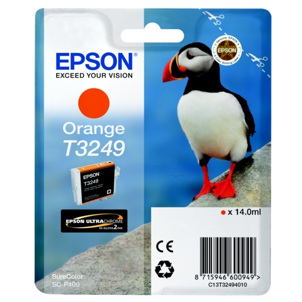 Epson C13T32494010/T3249 Tintenpatrone orange, 980 Seiten 14ml