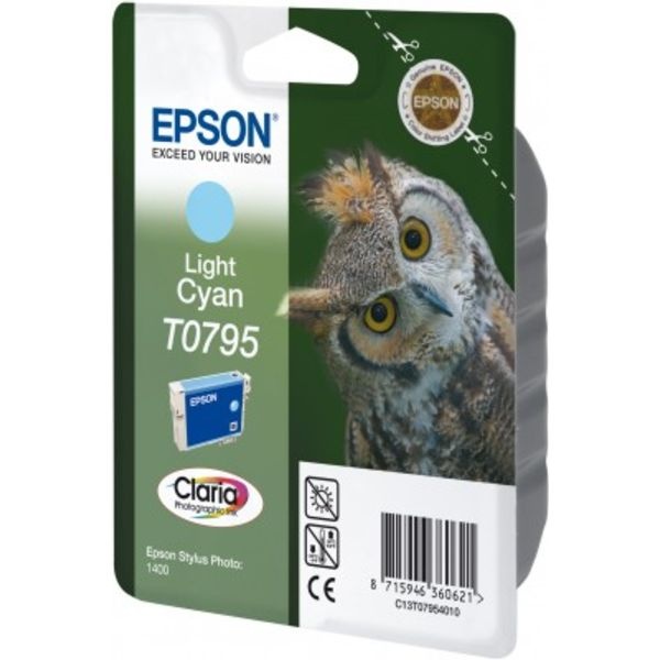 Epson C13T07954010/T0795 Tintenpatrone cyan hell, 520 Seiten ISO/IEC 24711 11ml