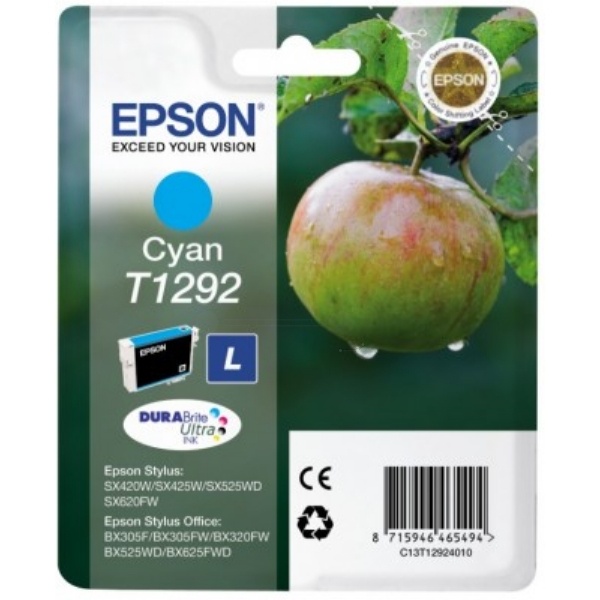 Epson C13T12924012/T1292 Tintenpatrone cyan, 460 Seiten ISO/IEC 19752 7ml