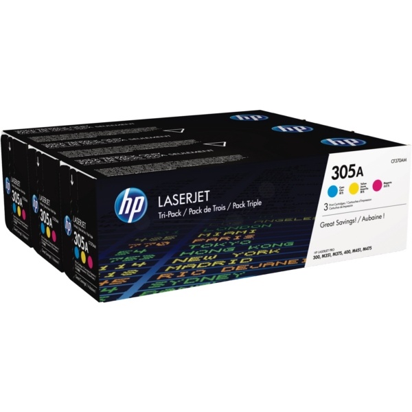 HP CF370AM/305A Tonerkartusche MultiPack C,M,Y, 3x2.600 Seiten ISO/IEC 19798 VE=3