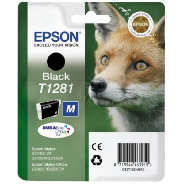 Epson C13T12814012/T1281 Tintenpatrone schwarz, 170 Seiten 5,9ml