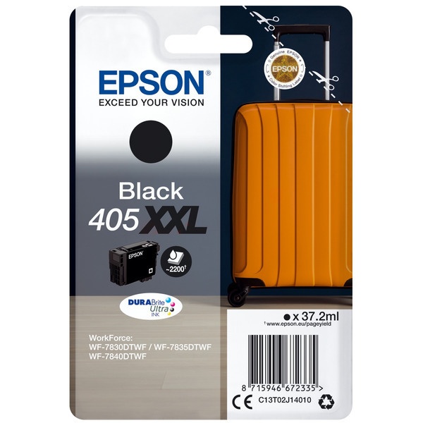 Epson C13T02J14010/405XXL Tintenpatrone schwarz extra High-Capacity, 2.200 Seiten 37.2ml