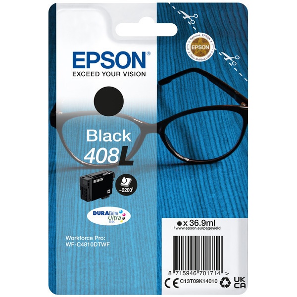 Epson C13T09K14010/408L Tintenpatrone schwarz High-Capacity, 2.200 Seiten 36,9ml