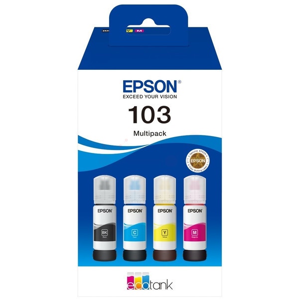 Epson C13T00S64A/103 Tintenflasche MultiPack Bk,C,M,Y, 4x4.500 Seiten 70ml VE=4