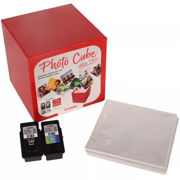 Canon 5225B012/PG-540+CL-541 Druckkopfpatrone Multipack schwarz / color Cube + Fotopapier PP-201 13x13cm 40 Blatt 180pg+180pg VE=2