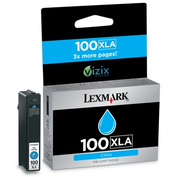 Lexmark 14N1093E/100XLA Tintenpatrone cyan High-Capacity, 600 Seiten ISO/IEC 24711