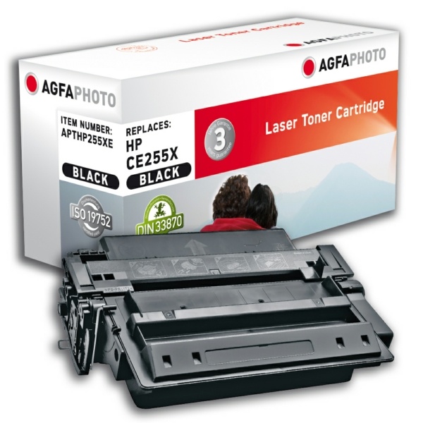 AgfaPhoto APTHP255XE Tonerkartusche schwarz, 12.500 Seiten 500 Gramm (ersetzt HP 55X/CE255X)