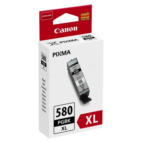 Canon 2024C001/PGI-580PGBKXL Tintenpatrone schwarz High-Capacity, 400 Seiten ISO/IEC 19752 18,5ml