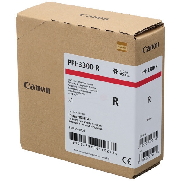 Canon 6438C001/PFI-3300R Tintenpatrone rot 330ml