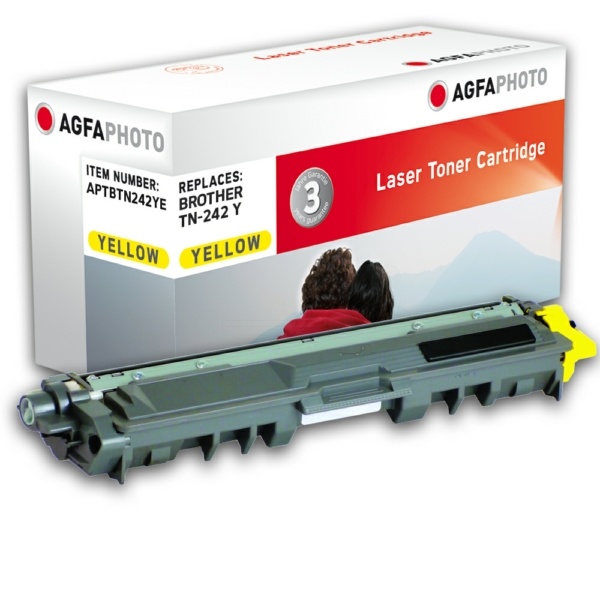 AgfaPhoto APTBTN242YE Toner-Kit gelb, 1.400 Seiten 43 Gramm (ersetzt Brother TN242Y)