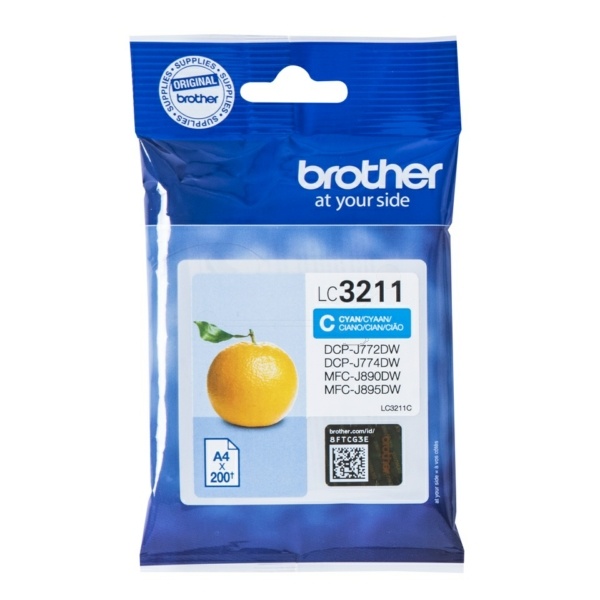 Brother LC-3211C Tintenpatrone cyan, 200 Seiten ISO/IEC 19752