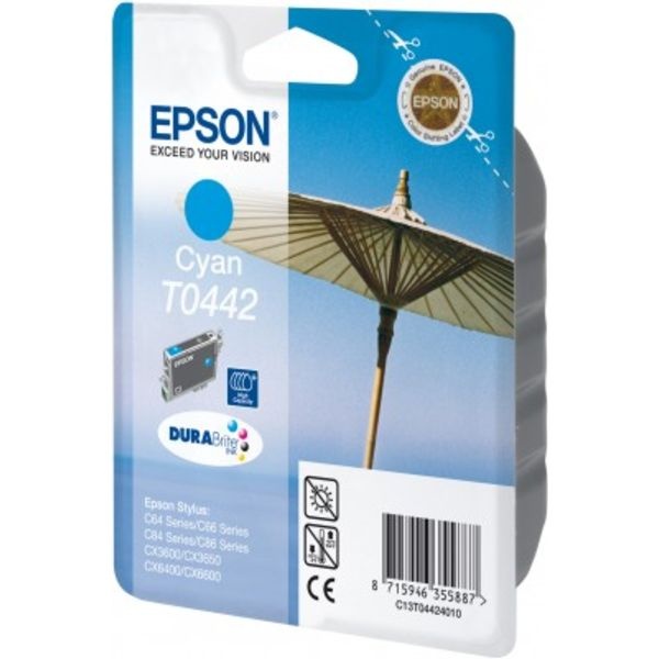 Epson C13T04424010/T0442 Tintenpatrone cyan, 420 Seiten/5% 13ml