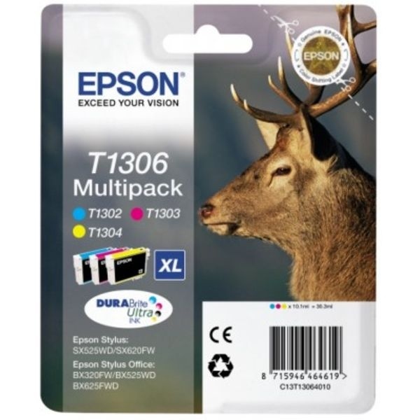 Epson C13T13064010/T1306 Tintenpatrone MultiPack C,M,Y XL 3x10.1ml VE=3