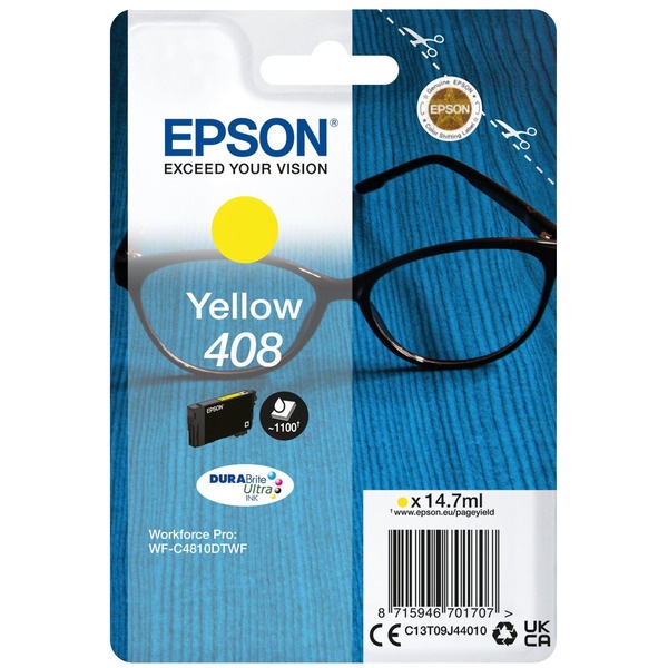 Epson C13T09J44010/408 Tintenpatrone gelb, 1.100 Seiten ISO/IEC 24711 14.7ml