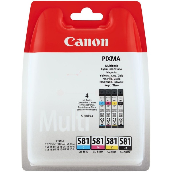 Canon 2103C007/CLI-581 Tintenpatrone MultiPack Bk,C,M,Y Blister 5.6ml VE=4