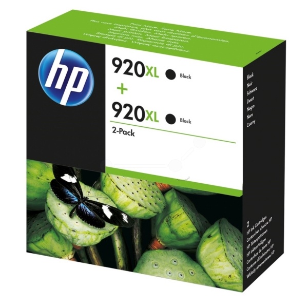 HP D8J47AE/920XL Tintenpatrone schwarz High-Capacity Doppelpack, 2x1.200 Seiten ISO/IEC 24711 32ml VE=2