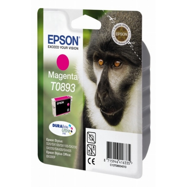 Epson C13T08934011/T0893 Tintenpatrone magenta, 135 Seiten ISO/IEC 24711 3.5ml