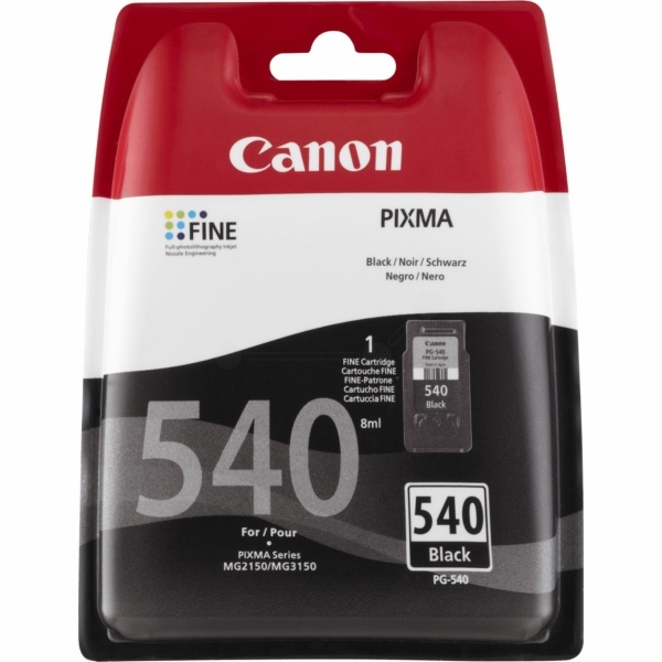 Canon 5225B001/PG-540 Druckkopfpatrone schwarz pigmentiert, 180 Seiten ISO/IEC 24711 8ml