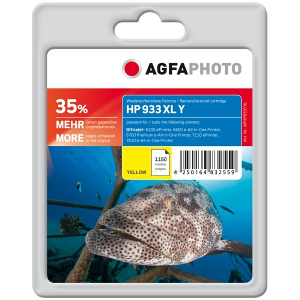 AgfaPhoto APHP933YXL Tintenpatrone gelb, 1.150 Seiten 13ml (ersetzt HP 933XL)