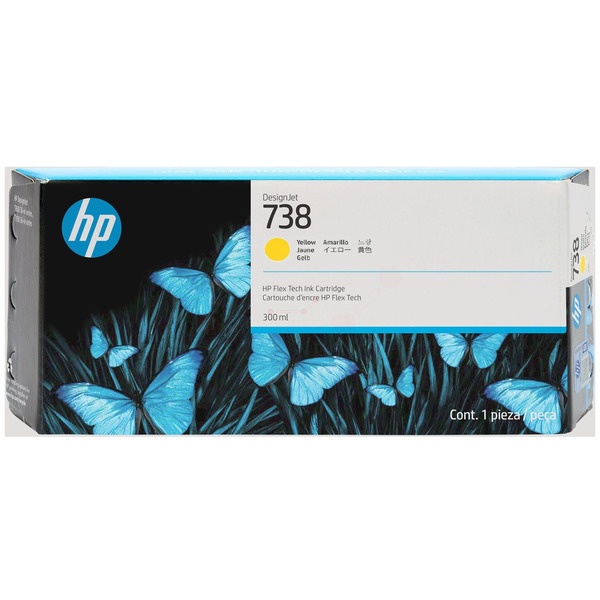 HP 676M8A/738 Tintenpatrone gelb 300ml