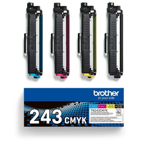 Brother TN-243CMYK Toner MultiPack Bk,C,M,Y, 4x1.000 Seiten ISO/IEC 19752 VE=4