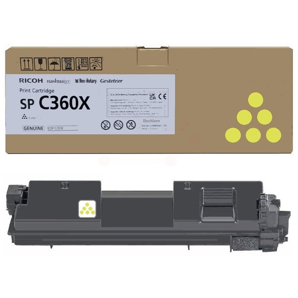 Ricoh 408253/SPC360X Toner-Kit gelb extra High-Capacity, 9.000 Seiten ISO/IEC 19752