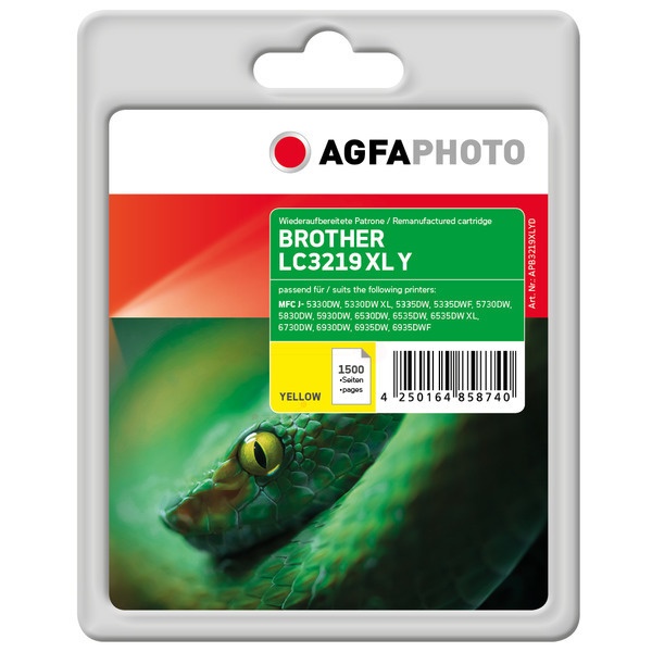 AgfaPhoto APB3219XLYD Tintenpatrone gelb, 1.500 Seiten 16.5ml (ersetzt Brother LC3219XLY)