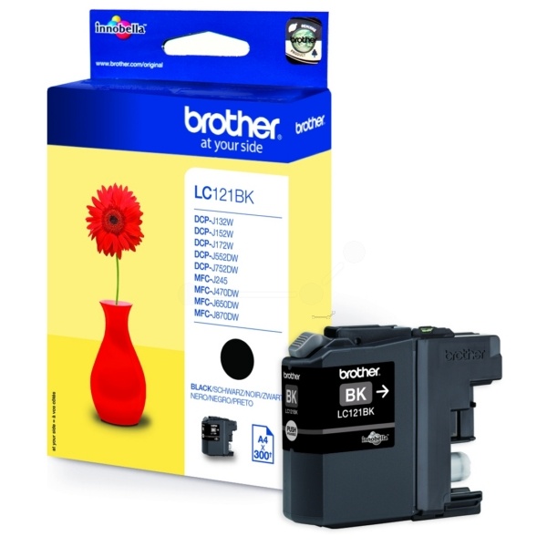 Brother LC-121BK Tintenpatrone schwarz, 300 Seiten ISO/IEC 24711 7.1ml